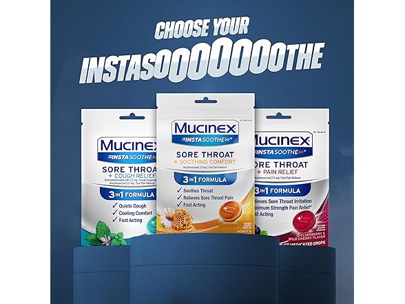 Mucinex InstaSoothe Throat Drops 40ct