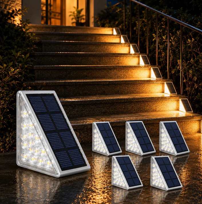 Infinite Basics 6-Pack Triangle Solar Step Lights Outdoor - Gallery 16