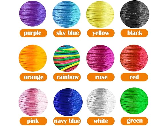 Ewparts Nylon String for Bracelets 1.5mm 12 Rolls
