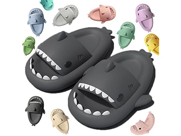 Shark Slides Slippers 9.5-10 Women/8-8.5 Men