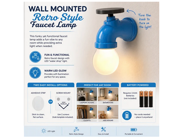 Wall Mounted Retro Style Faucet Lamp - Gallery 2