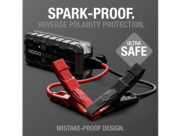 NOCO Boost GB50: 1500A UltraSafe Jump Starter – 12V Lithium Battery Booster Pack, Portable Jump Box, Power Bank & Jumper Cables - for 7.0L Gas and 4.5L Diesel Engines (Open Box)