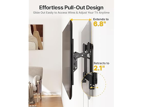 monTEK Heavy Duty Tilting TV Wall Mount | 37-90"