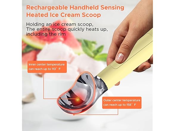 Yellow Heated Ice Cream Scoop