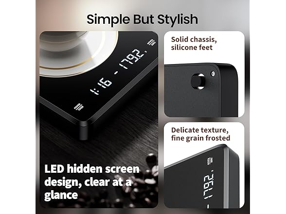 Rechargeable Mini Coffee Scale with Timer