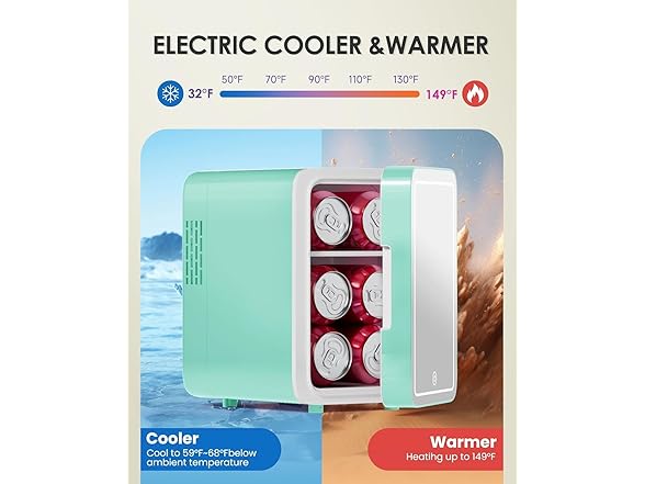 Skincare Fridge With LED Light Mirror