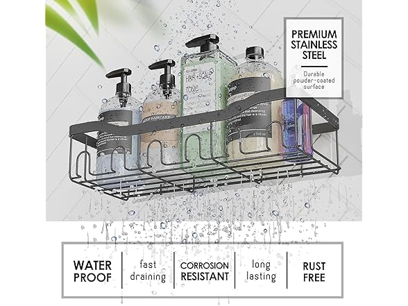 Clara Clark Shower Caddy Adhesive Organizer 5Pk