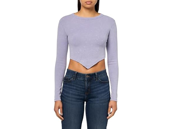 Forever 21 Women's (L) Acid Wash Crop Top Dusty La