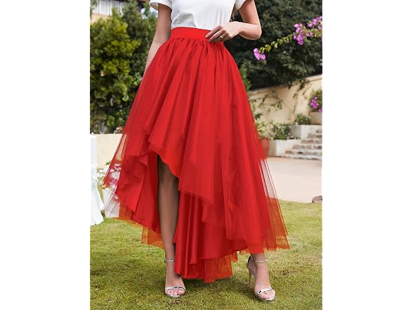 ROSE IN THE BOX Tulle Skirt Red