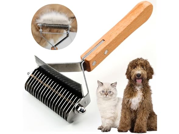 Poodoodle 2 in 1 Undercoat Rake for Dog and Cat