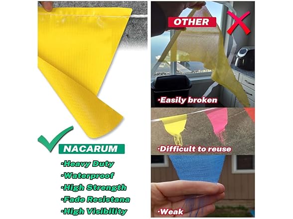 NACARUM 102FT White Yellow Flag