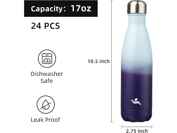 Konokyo 24 Pack Stainless Steel Water Bottle Ocean Dream