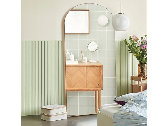 Trvone Arched Gold Mirror, 71"x28"