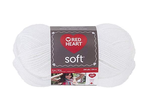 RED HEART Soft Yarn, White