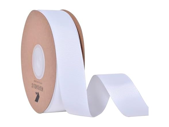 WRAPAHOLIC White 7/8" X 25 Yards Grosgrain Ribbon