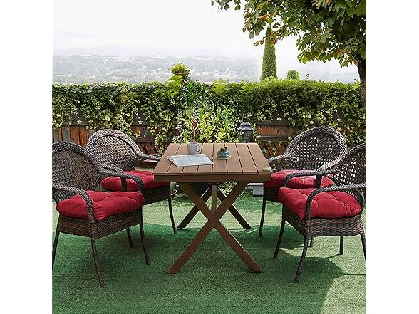 Reversible Solid Patio Seat Cushion Set