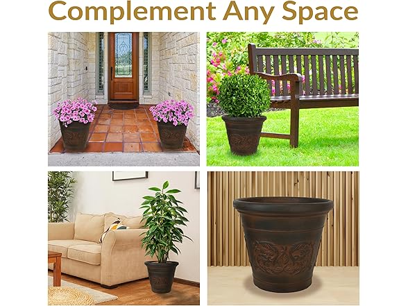 Sunnydaze 16-Inch Arabella Large Plastic Pot