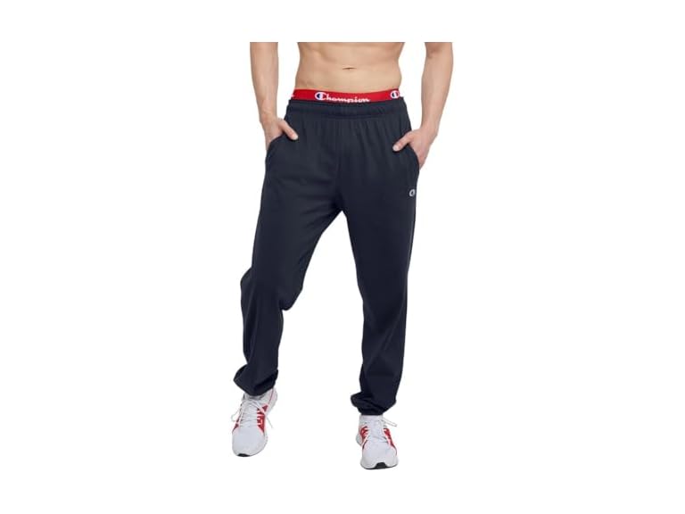 Champion Men's Everyday Fitted Ankle Cotton Pants, 31.5" Inseam, Cotton Knit Pants Left Hip "C" Logo, Cotton Warm-Up Pants