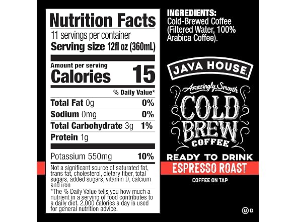 Java House Dark Roast Liquid Cold Brew Coffee