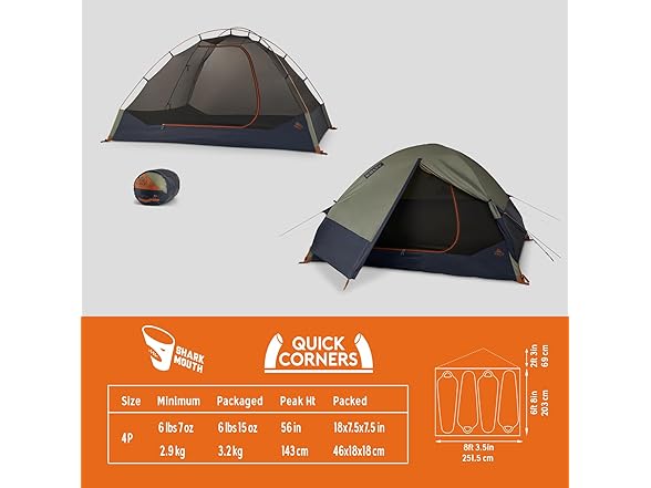 Kelty Late Start 4P Backpacking Tent