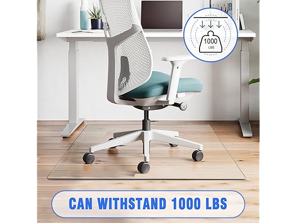 NeuType Glass Chair Mat, 36"L x 36"W