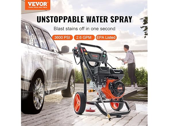 VEVOR Gas Pressure Washer, 3600 PSI 2.6 GPM
