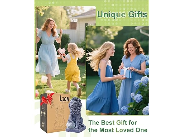 Lion Garden Statue w/ Ball Dcor