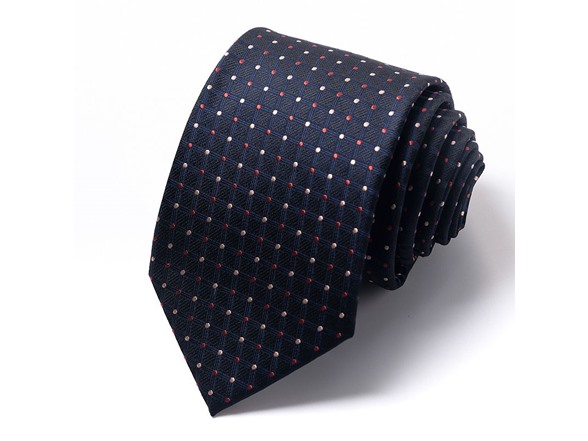 Formal Men’s Necktie - Navy Grid Dot