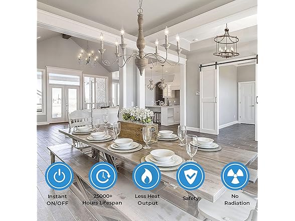 TOBUSA Dimmable E12 Candelabra LED Bulbs, 60W, 6PK