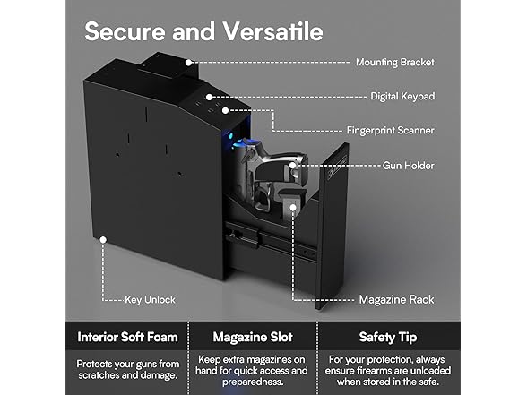 ADIMO T6 Slider Biometric Gun Safe