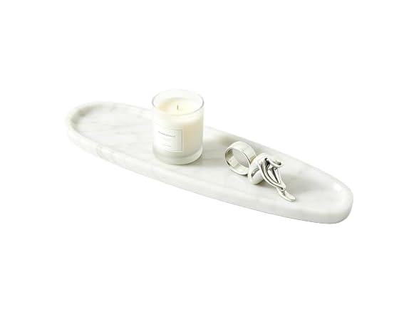 Natural Marble Vanity Tray, 16.6"x4.6"