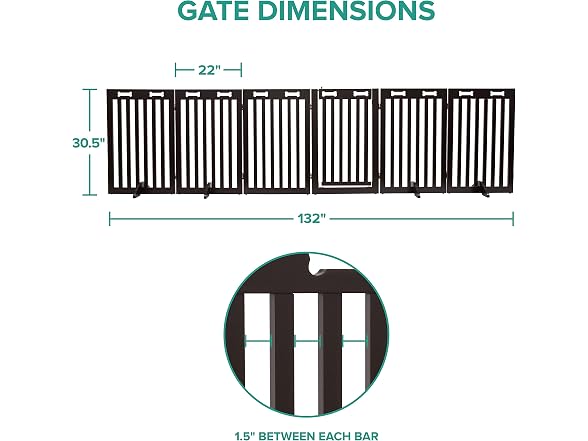 Arf Pets Arf Pets Freestanding Dog Gate with Door, 6 Panel
