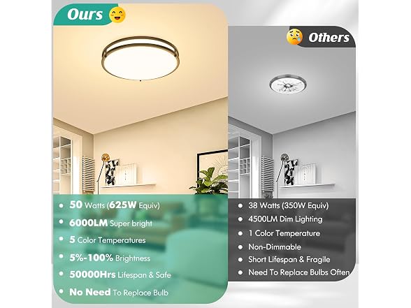 Brightever B0FS1M3W8T 18 Inch Black Ceiling Light
