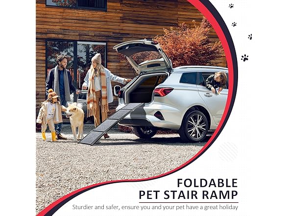 PENSUN Dog Ramp for Car, 71" Foldable