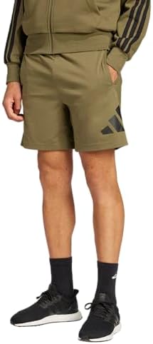adidas Men's Tall Size Essentials Big Logo Single Jersey 7-Inch Shorts, Olive Strata/Black