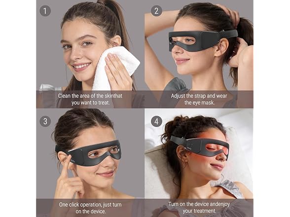 Amifiy Red Light Therapy Eye Mask Black