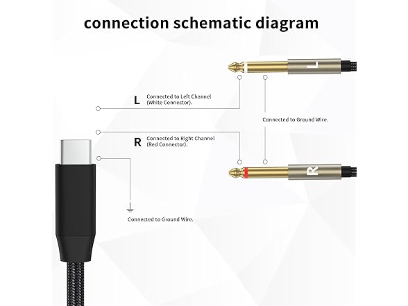 ZTOXLR USB C to Dual 6.35mm Splitter