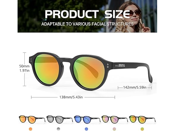 AEANU 2-Pack Polarized Sunglasses PURPLE/RED