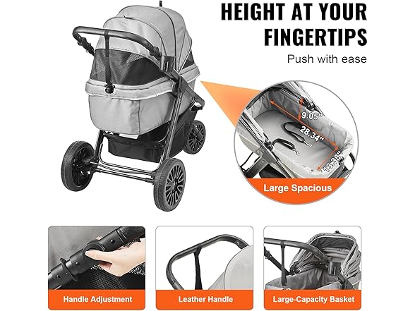 VEVOR Pet Stroller - 75 LB MAX
