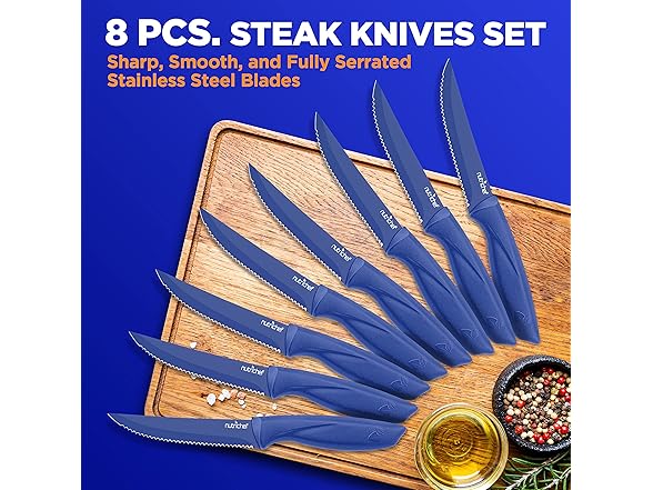 NutriChef SereneLife Stainless Steel Knife Set