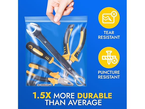 Paclord 14" x 14" Zip Seal Lock Bags, 6 Mil (Pack of 15)