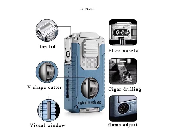 5-in-1 Lighter with Cigar Cutter