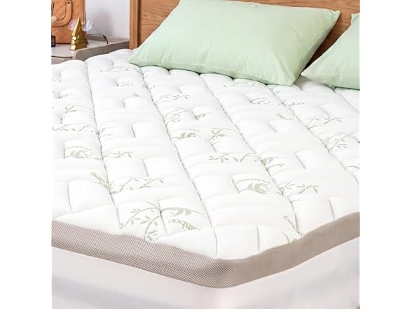 NEWDECO Cooling Bamboo Pillow Top Pad