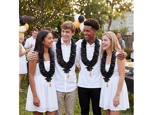 Party City Graduation Black Lei 6 Count