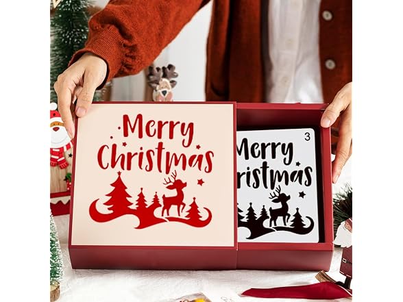 Christmas Stencils for Painting Wood, 16Pcs