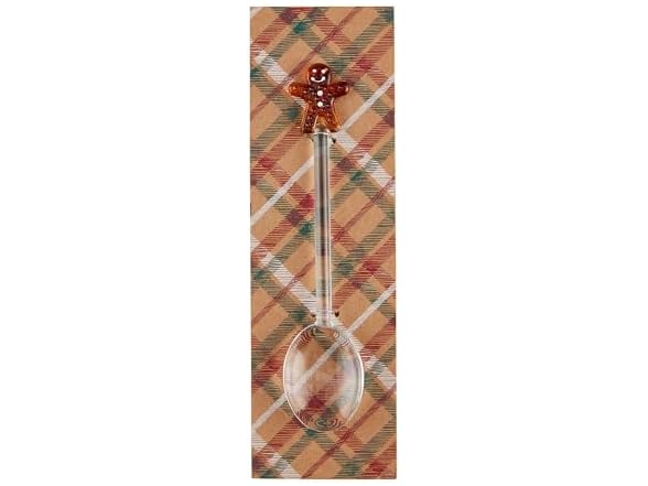 Mud Pie Glass Icon Spoon, Gingerbread, 5"