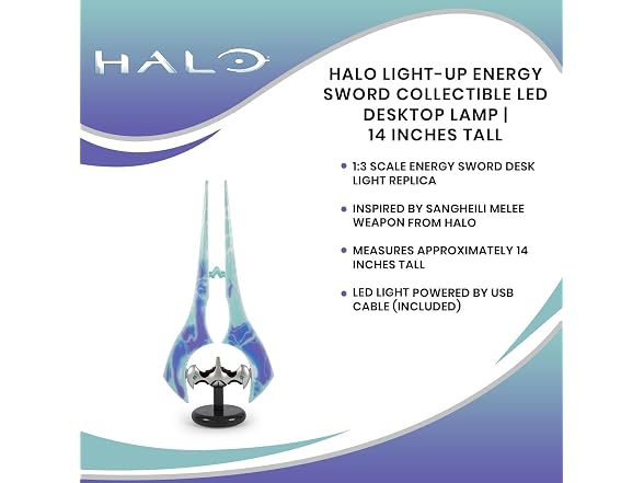 (Refurbished) Ukonic Halo Light-Up Covenant Energy Sword Collectible Desktop Lamp