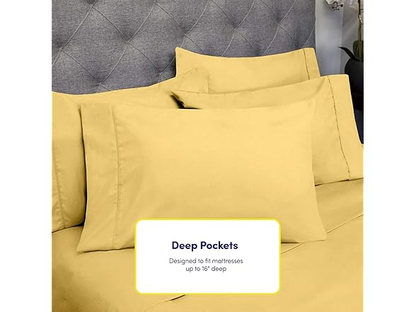 Full 6pc Microfiber Sheet Set Yellow