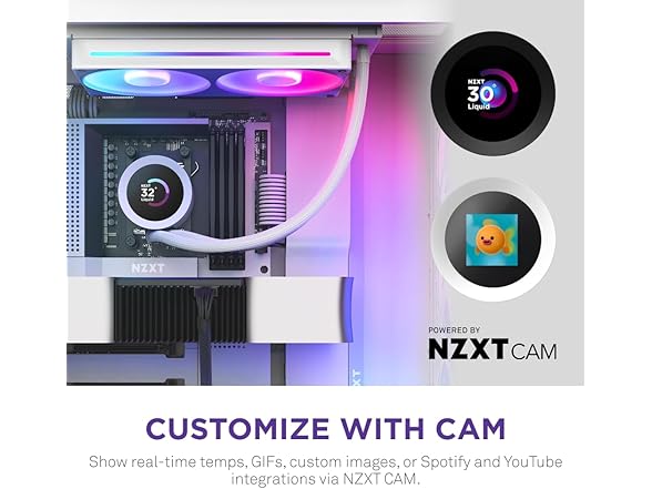 NZXT Kraken Plus 240 RGB CPU Liquid Cooler, White