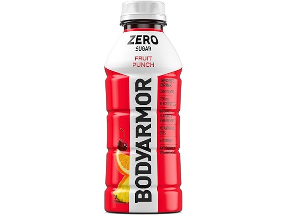 12Pk BODYARMOR ZERO Sugar Fruit Punch Electrolyte Drink